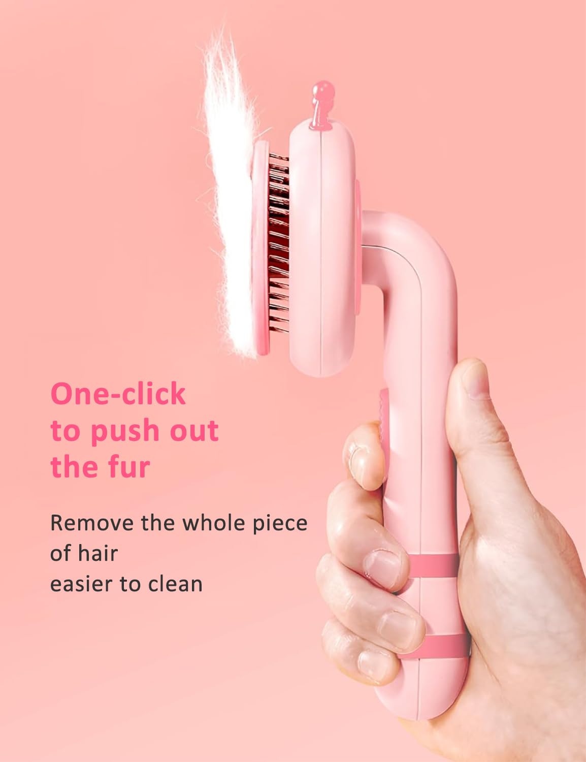 Qpets Hair Brush for Dog and Cat, Dog Brush for Hair, Cat Comb, Dog Hair Brush, Dog Comb, Cat Brush for Hair Grooming, Self-Cleaning Brush for Removes, Short or Long Haired Cats Qpets Hair Brush for Dog and Cat, Dog Brush for Hair, Cat Comb, Dog Hair Brush, Dog Comb, Cat Brush for Hair Grooming, Self-Cleaning Brush for Removes, Short or Long Haired Cats